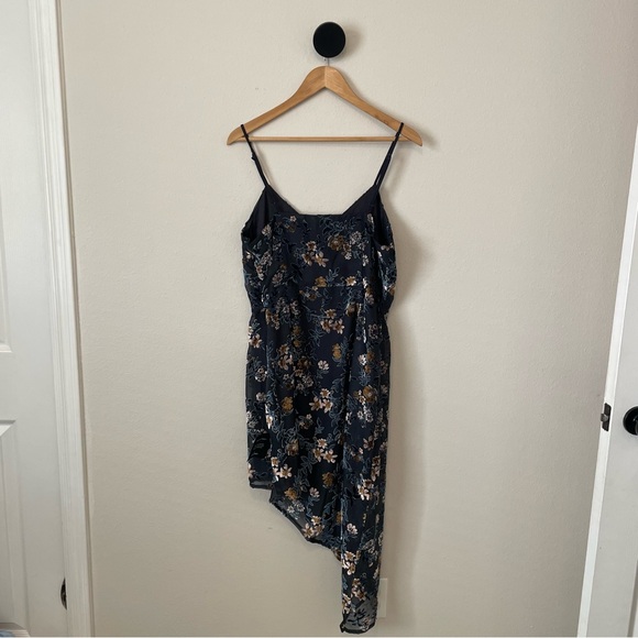Lulus Dresses & Skirts - Lulu's | Floral Velvet Asymmetrical Dress